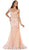 May Queen - Cap Sleeve Rhinestone Embellished Evening Gown