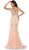 Cap Sleeve Rhinestone Embellished Evening Gown