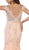 May Queen - Cap Sleeve Rhinestone Embellished Evening Gown