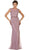 May Queen - Beaded Illusion Bateau Sheath Evening Gown RQ7524 - 1 Pc Mauve in Size 10 and 1 Pc Black in Size 14 Available