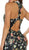Deep V-Neck Floral Print Mermaid Evening Gown