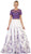 May Queen - RQ7535 Two Piece Embellished Floral Print Evening Ballgown In Purple