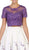 May Queen - RQ7535 Two Piece Embellished Floral Print Evening Ballgown In Purple