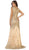 Embroidered Cap Sleeve Sweetheart Evening Gown