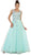 May Queen - RQ7543 Embellished Illusion Bateau A-line Evening Gown