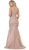 May Queen - RQ7544 Beaded Lace Square Neck Trumpet Evening Dress