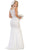 Beaded Lace Square Neck Trumpet Evening Dress