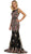 May Queen - RQ7545 Multi-Colored Floral Lace Bateau Sheath Evening Gown