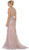Embellished Illusion Jewel Sheath Prom Gown