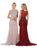 May Queen - RQ7551 Embellished Illusion Jewel Sheath Prom Gown