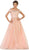 Shimmering Illusion Scoop Neck A-line Evening Gown