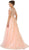 May Queen - Shimmering Illusion Scoop Neck A-line Evening Gown