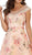 Cap Sleeve Floral Embellished A-line Evening Gown