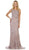 Embellished Scoop Neck Sheath Evening Dress