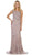 May Queen - RQ7555 Embellished Scoop Neck Sheath Evening Dress