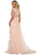 Embellished Illusion Jewel Fitted Evening Gown