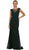 Embellished Cap Sleeve Illusion Bateau Sheath Evening Dress