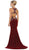 Bejeweled Illusion Halter Sheath Evening Dress