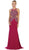 Bejeweled Illusion Halter Sheath Evening Dress