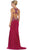 Bejeweled Illusion Halter Sheath Evening Dress