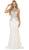 Bejeweled Illusion Halter Sheath Evening Dress