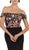Floral Applique Off-Shoulder Fitted Evening Dress