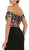 Floral Applique Off-Shoulder Fitted Evening Dress