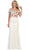 Floral Applique Off-Shoulder Fitted Evening Dress