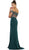 Floral Applique Off-Shoulder Fitted Evening Dress