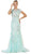 Short Sleeved Floral Embellished Sheath Mother of the Bride Gown