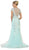Short Sleeved Floral Embellished Sheath Mother of the Bride Gown