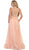 May Queen - RQ7569 Embellished Illusion Scoop Lace A-line Mother of the Bride Dress
