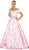 May Queen - RQ7574 Off-Shoulder Floral Print A-line Prom Gown