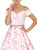 Off-Shoulder Floral Print A-line Prom Gown