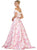 May Queen - RQ7574 Off-Shoulder Floral Print A-line Prom Gown