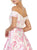 Off-Shoulder Floral Print A-line Prom Gown