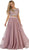 Two Piece Bedazzled Bateau Evening Ballgown