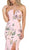 Haltered Floral Print Sheath Evening Gown with Side Slit