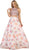 Beaded Jewel Neck Two-Piece Floral A-line Formal Gown