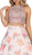 Beaded Jewel Neck Two-Piece Floral A-line Formal Gown