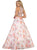 Beaded Jewel Neck Two-Piece Floral A-line Formal Gown