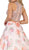 Beaded Jewel Neck Two-Piece Floral A-line Formal Gown