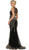 Sleeveless V-neck Embellished Sheath Evening Gown