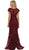 Plunging V-neck Embellished Trumpet Mother of the Bride Gown