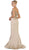 Off Shoulder Appliqued Fitted Prom Dress
