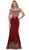 Off Shoulder Appliqued Fitted Prom Dress