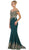 Off Shoulder Appliqued Fitted Prom Dress