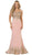 Off Shoulder Appliqued Fitted Prom Dress