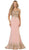 May Queen - Off Shoulder Appliqued Fitted Prom Dress RQ7586  In Pink
