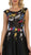 Cap Sleeves Floral Appliqued A-line Evening Gown